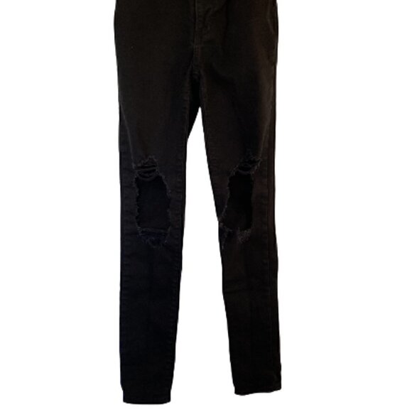 Levi's 721 Distressed Black High Rise Jeans - Picture 2 of 5